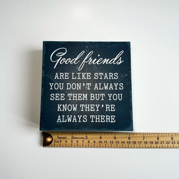 Barnyard Designs Box Sign, Good Friends are like stars, Wood, 6" X 6" - Picture 5 of 10